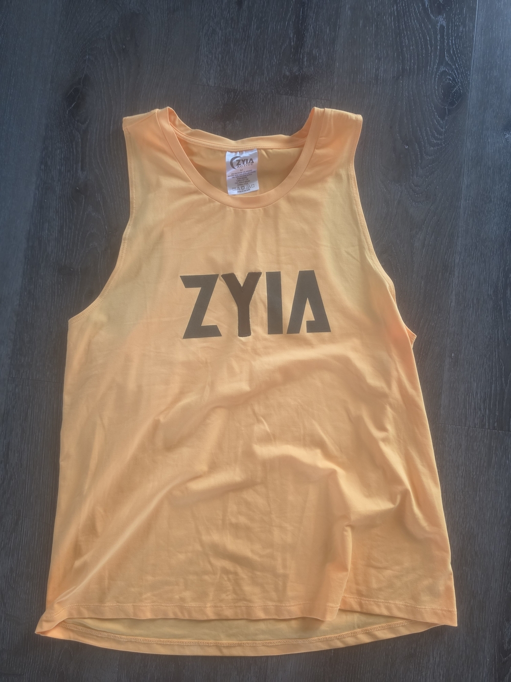 ZYIA Peach Performance Muscle Tank with Logo